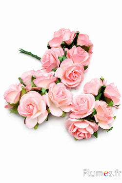 Strauß mit 5 Papierblumen - Ø 7 cm - rosa
